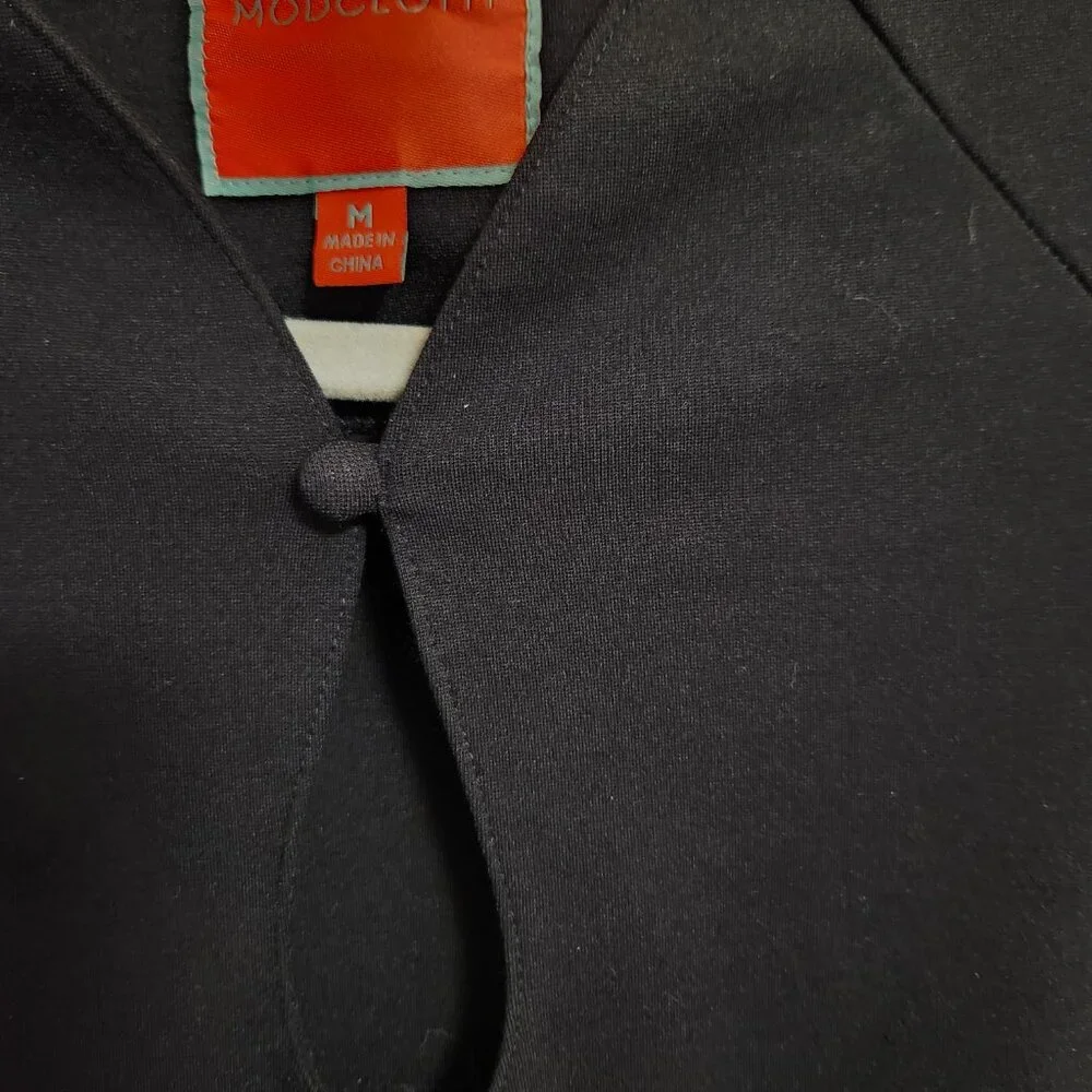 ModCloth High Society Keyhole Black Midi Dress Medium - Picture 4 of 9